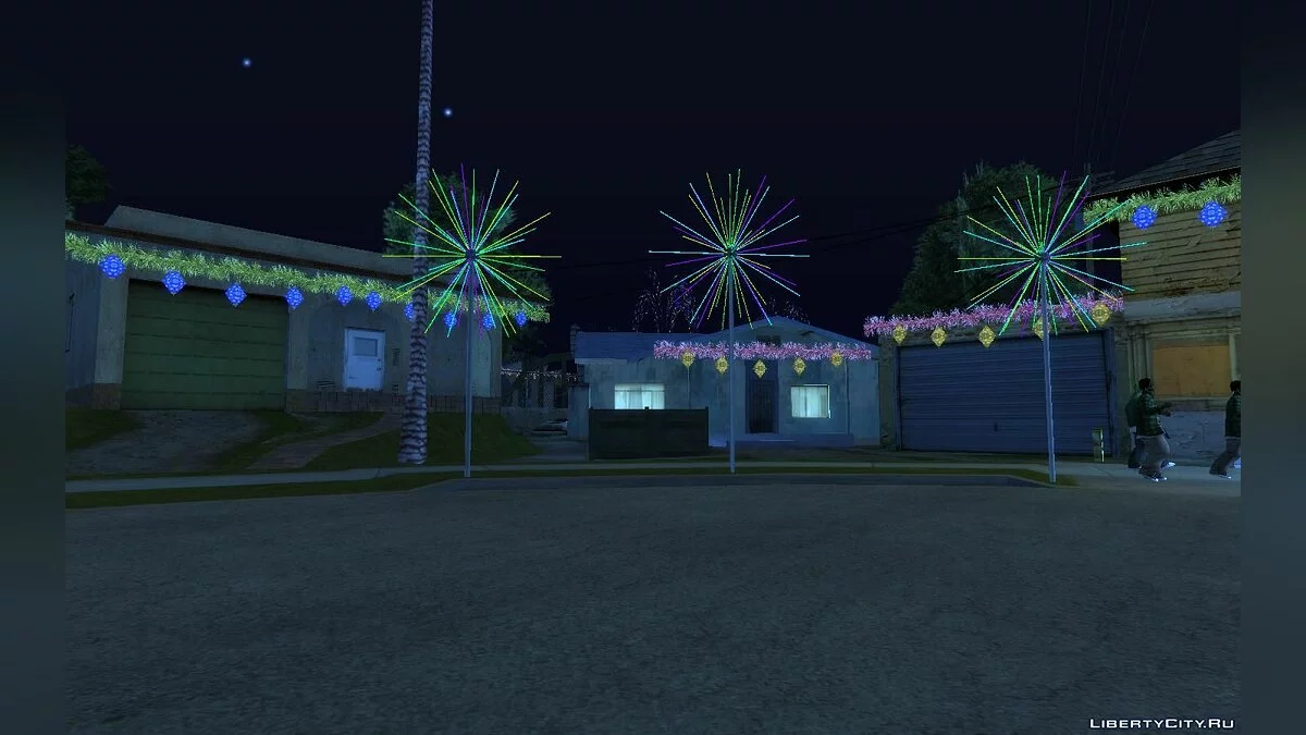 Рождественские иллюминации на Grove Steet / GTA San Andreas