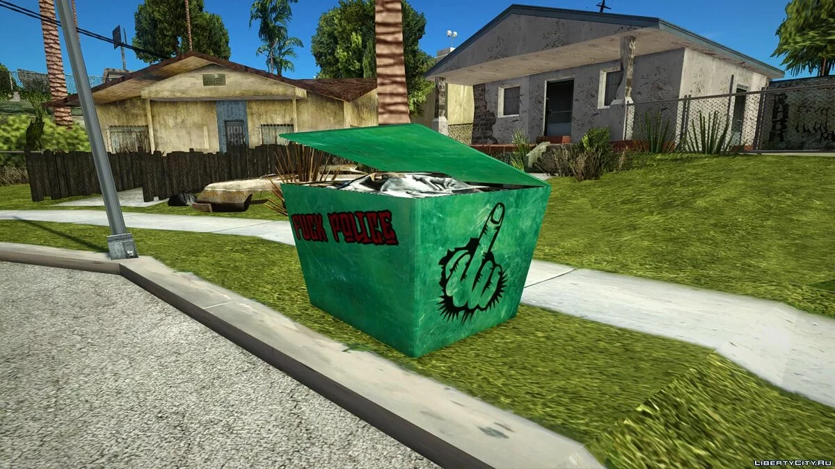Caja de basura [Verde con graffiti / Rojo puro] / GTA San Andreas