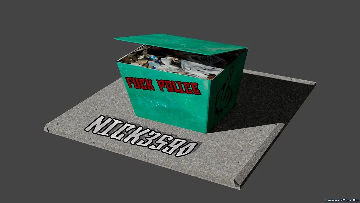 Caja de basura [Verde con graffiti / Rojo puro] / GTA San Andreas