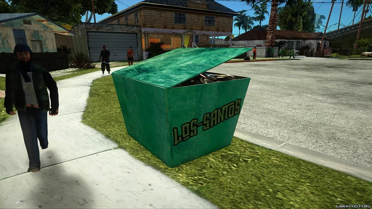 Caja de basura [Verde con graffiti / Rojo puro] / GTA San Andreas