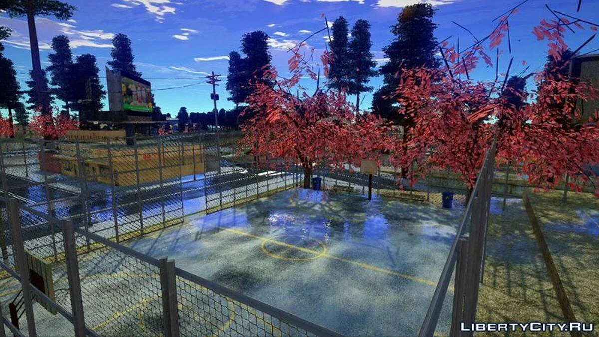 Баскетбольний майданчик в аніме стилі / GTA San Andreas