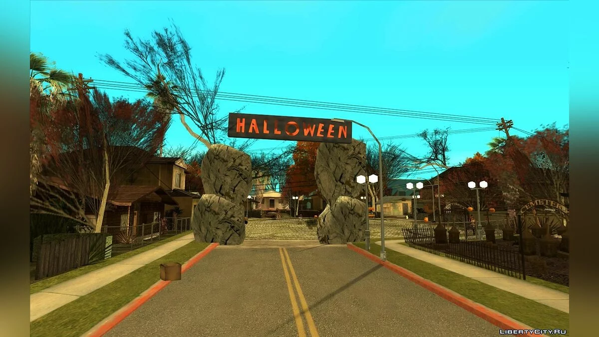 Halloween Decorations on Grove Street / GTA San Andreas