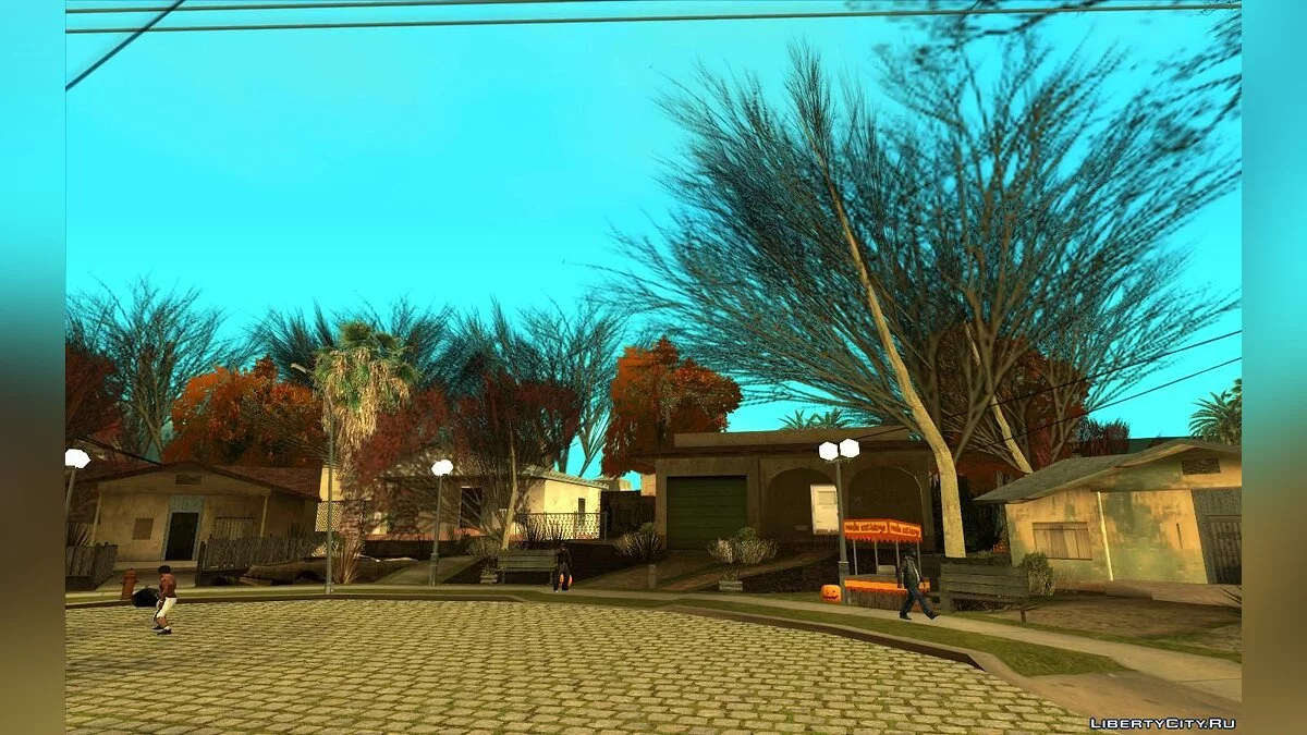 Halloween Decorations on Grove Street / GTA San Andreas
