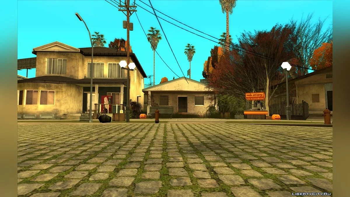 Halloween Decorations on Grove Street / GTA San Andreas