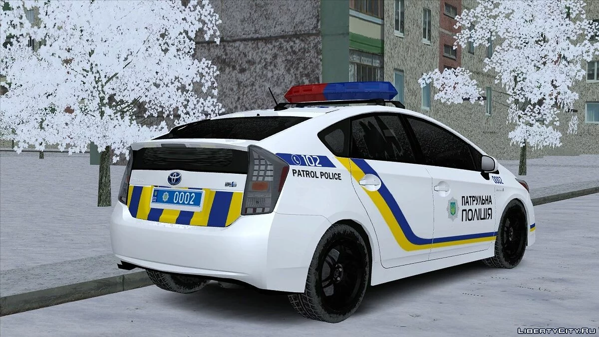 Toyota Prius Policía Patrullera de Ucrania (versión invernal) / GTA San Andreas