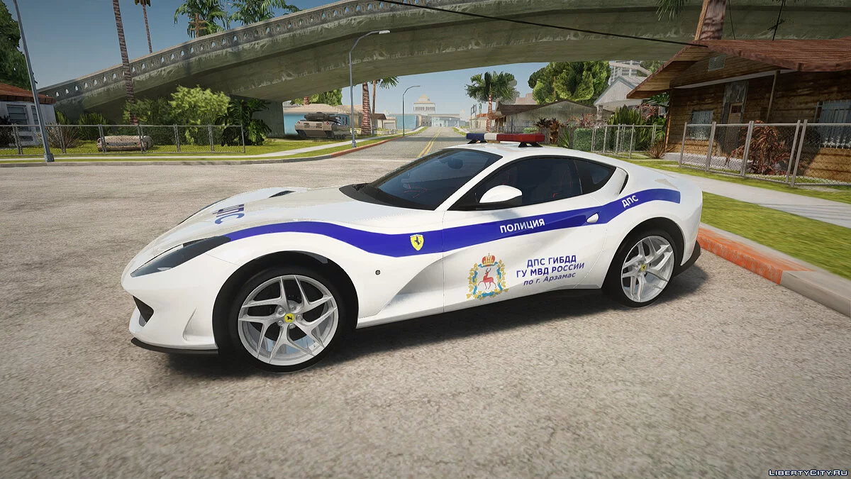 Ferrari 812 Verkehrspolizei + Leuchtfeuer für MTA / GTA San Andreas