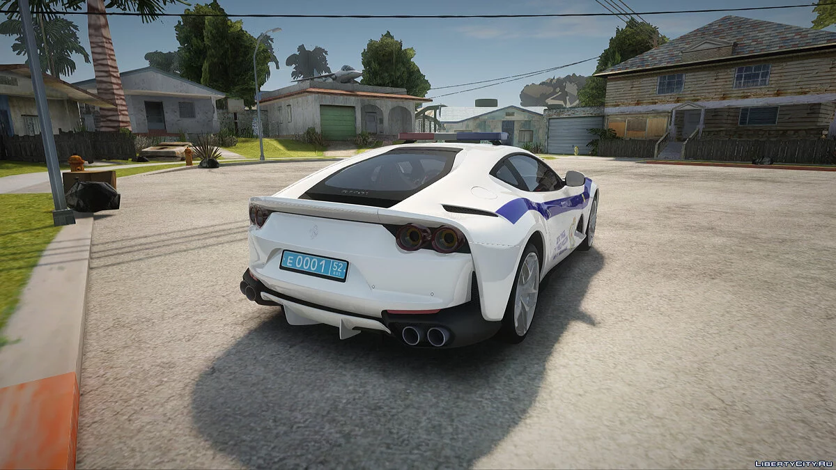 Ferrari 812 Verkehrspolizei + Leuchtfeuer für MTA / GTA San Andreas
