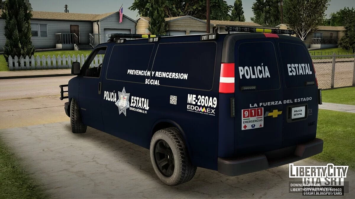 Unidade de Transporte de Detentos da Polícia Estadual do México Chevrolet Express / GTA San Andreas