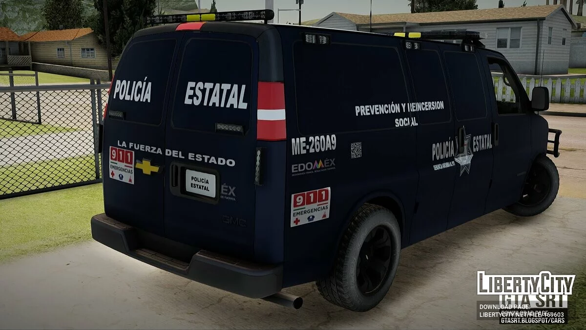 Unidade de Transporte de Detentos da Polícia Estadual do México Chevrolet Express / GTA San Andreas