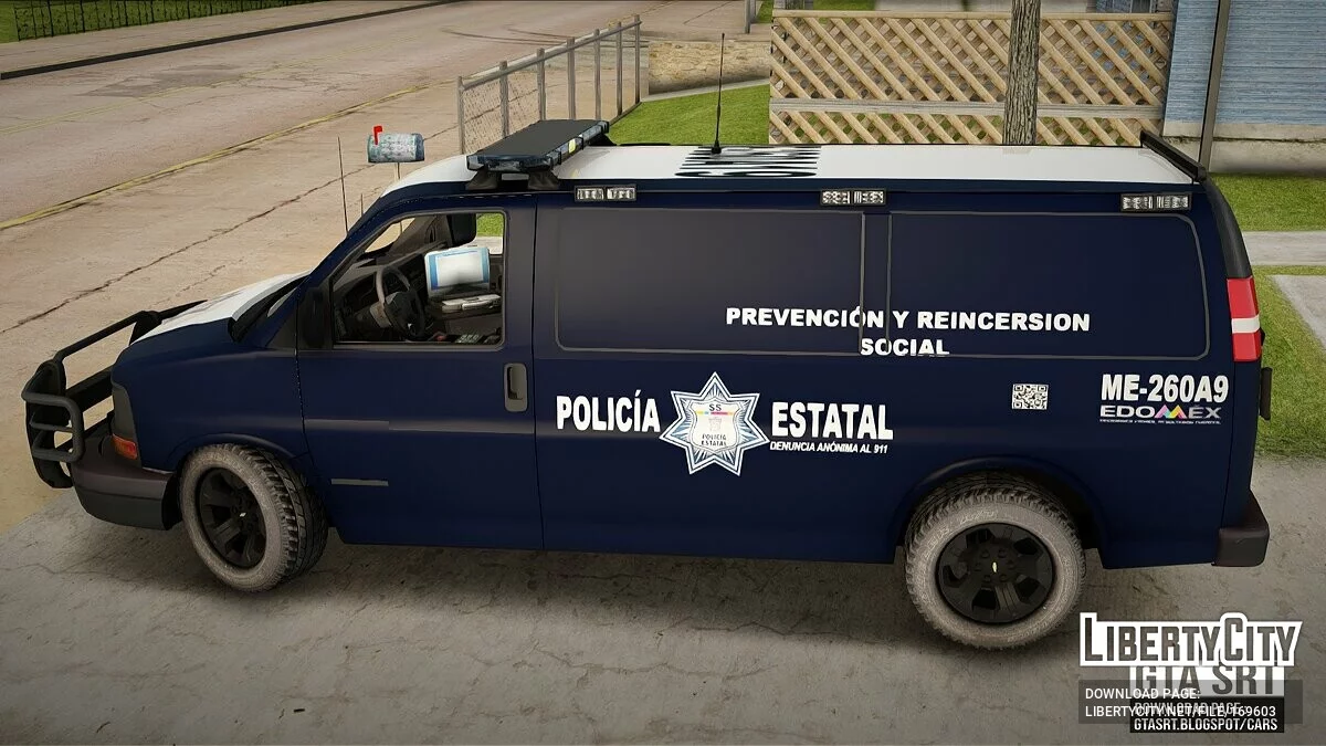Unidade de Transporte de Detentos da Polícia Estadual do México Chevrolet Express / GTA San Andreas