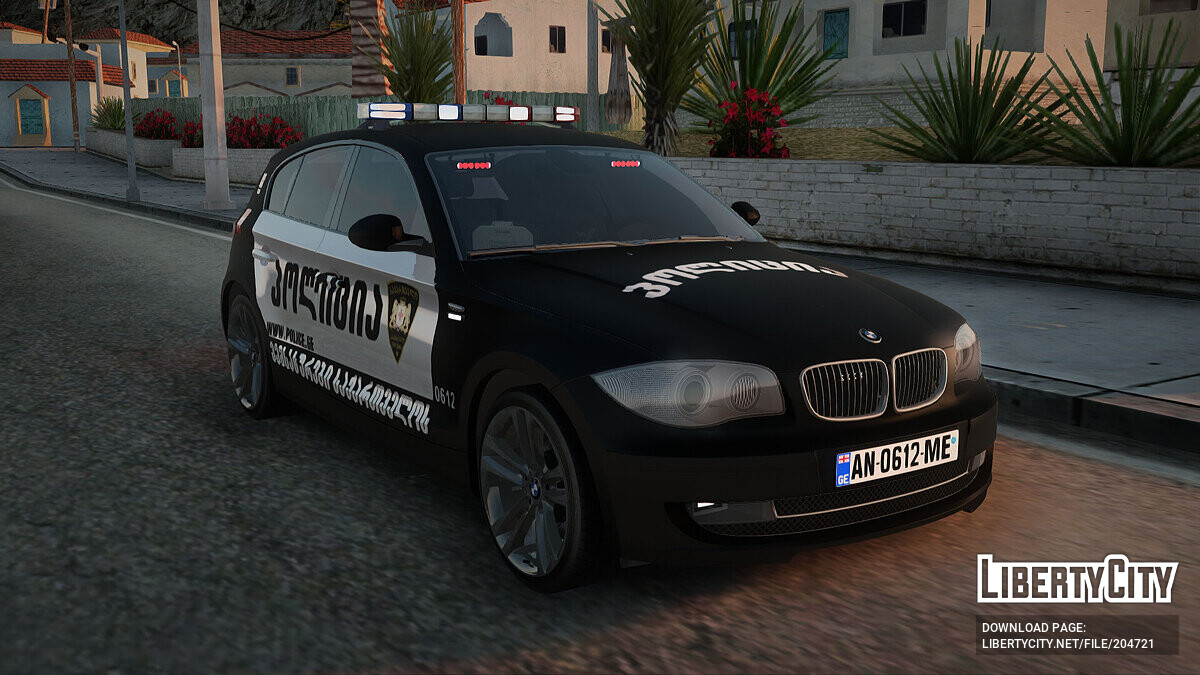 Download BMW 120i GEO Police for GTA San Andreas