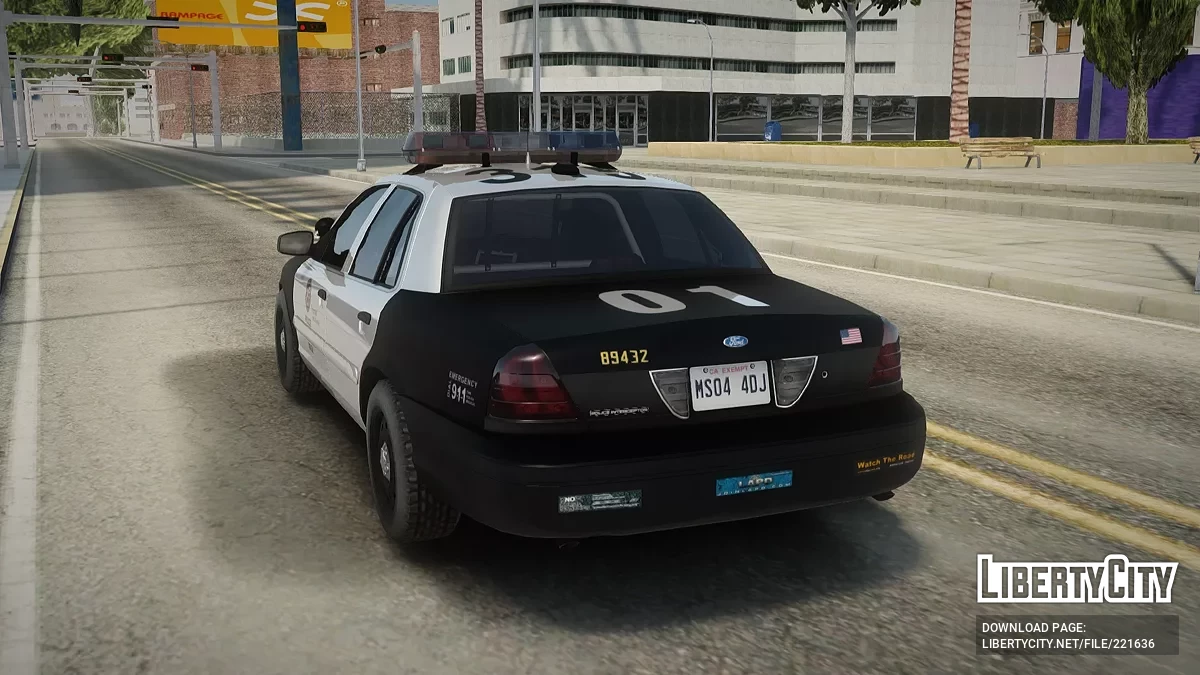 Ford Crown Victoria LAPD Central Community Police CODE3 MX7000 / جي تي إيه سان أندرياس