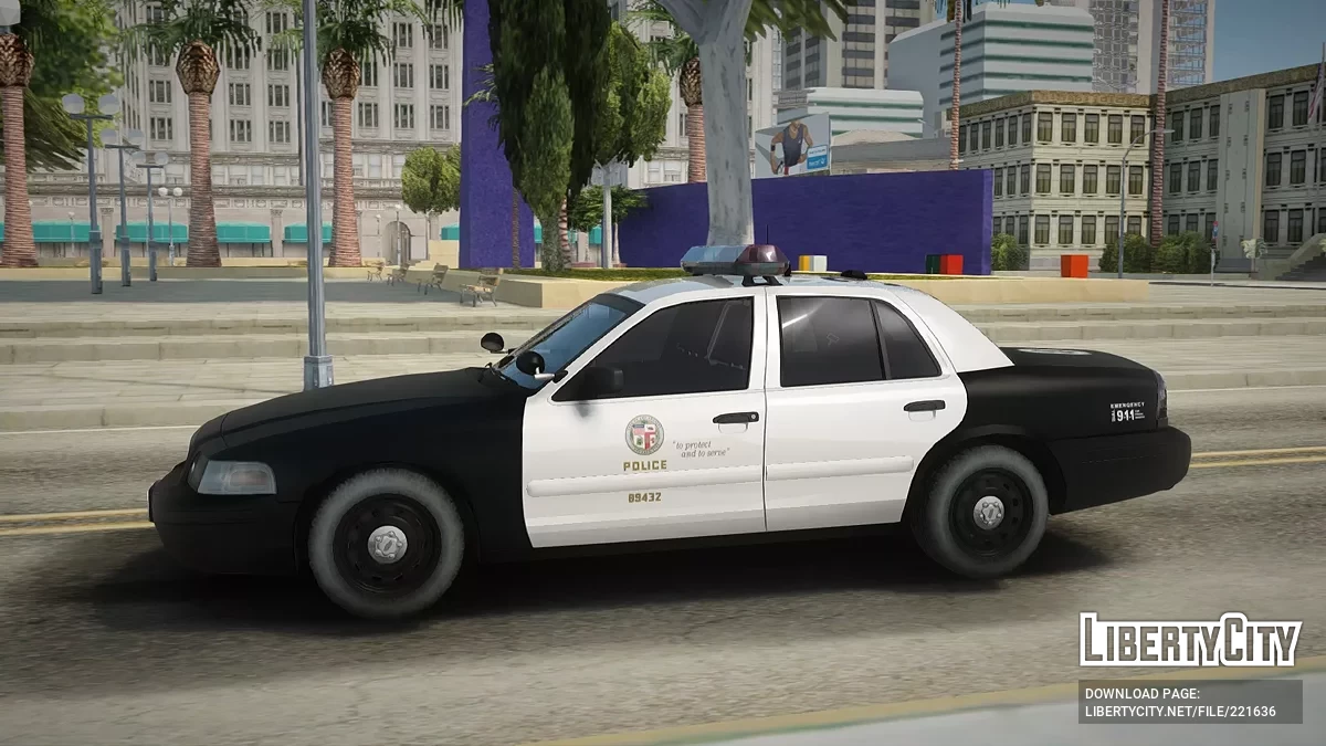 Ford Crown Victoria LAPD Central Community Police CODE3 MX7000 / جي تي إيه سان أندرياس
