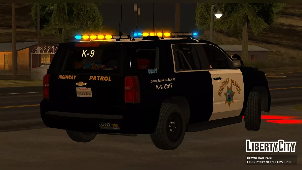 Chevrolet Tahoe '16 Kaliforniya Otoyolu Polisiye K-9 / GTA San Andreas
