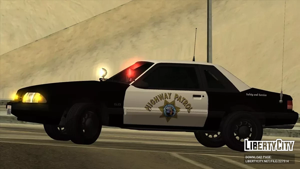 1993 Ford Mustang CHP Patrol Car Slicktop / GTA San Andreas