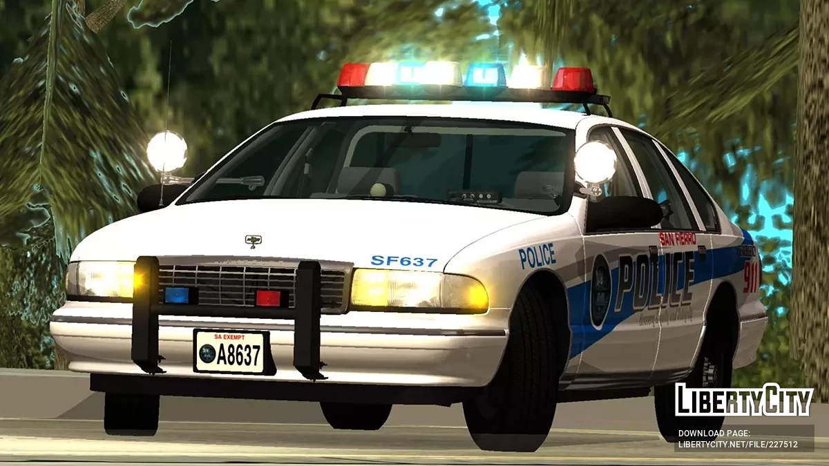Vehículo de Patrulla SFPD Chevrolet Caprice 9c1 1996 / GTA San Andreas