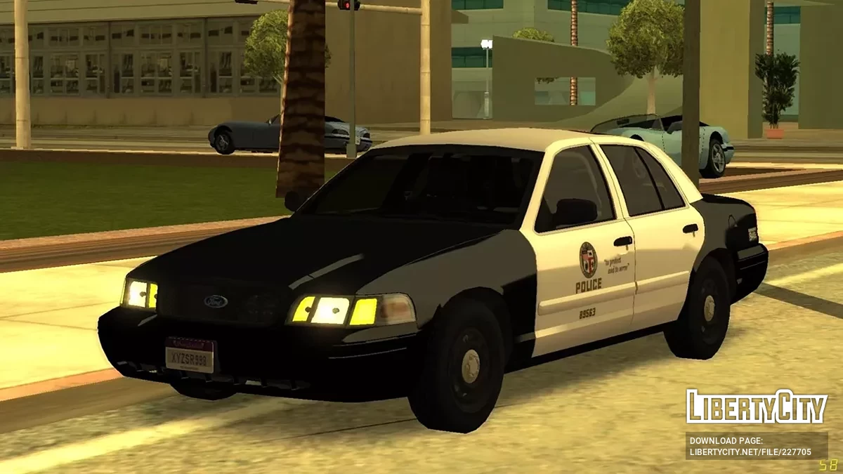 Поліцейський автомобіль 2007 Ford Crown Victoria LAPD Центрального патрульного підрозділу / GTA San Andreas