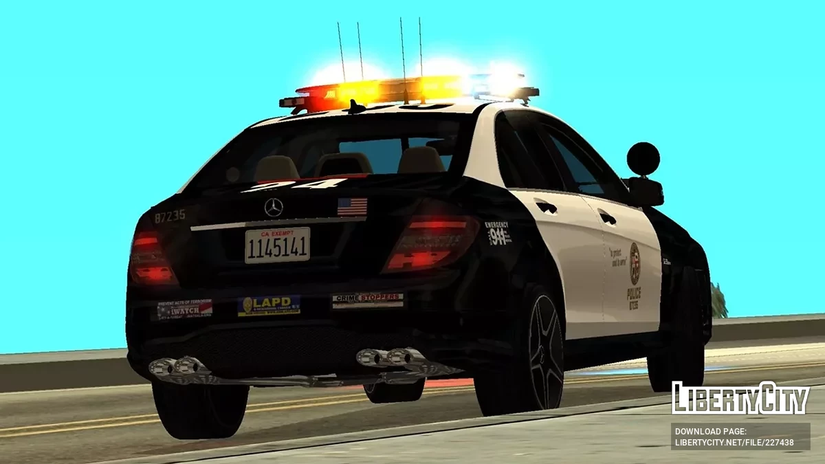 2013 Mercedes AMG C63 LAPD Traffic Car Arjent / GTA San Andreas