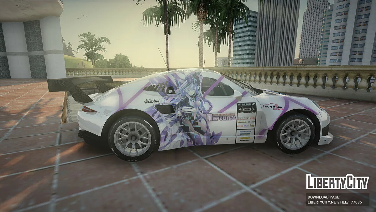 Porsche 911 RSR Itasha Neptunia Hyperdimension / GTA San Andreas