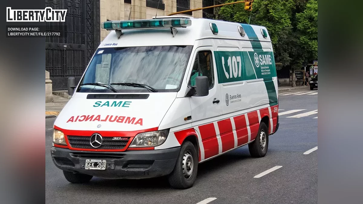 Rumpo Ambulância SAME 107 - Ambulância da Argentina / GTA San Andreas