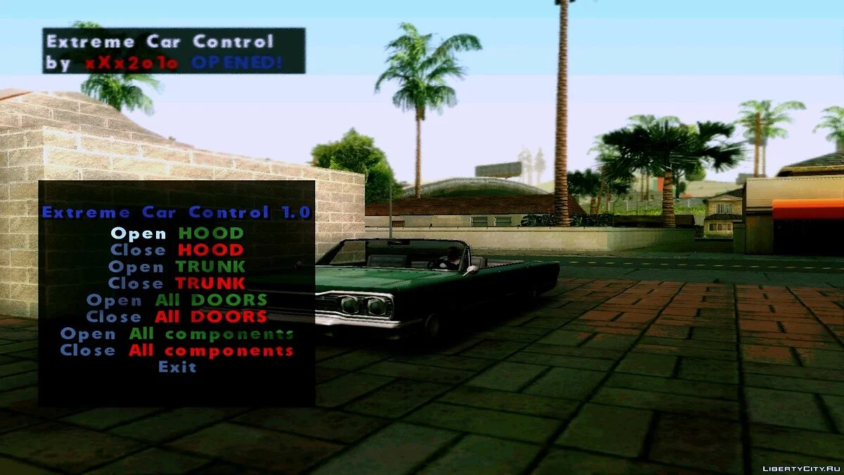 Extreme Car Control від xXx2o1o 1.0 / GTA San Andreas