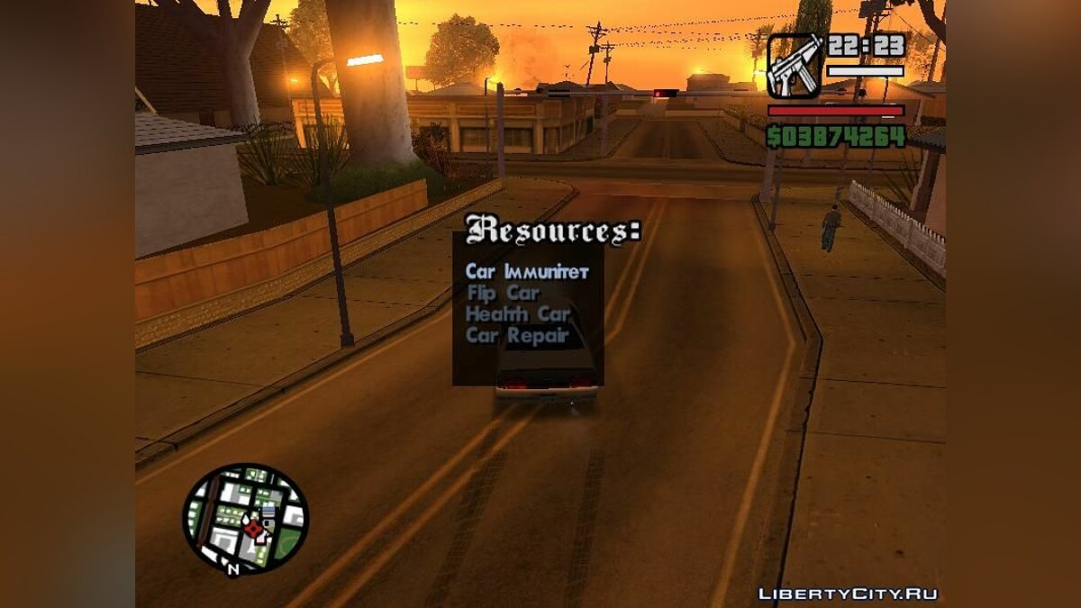 Gta san andreas меню