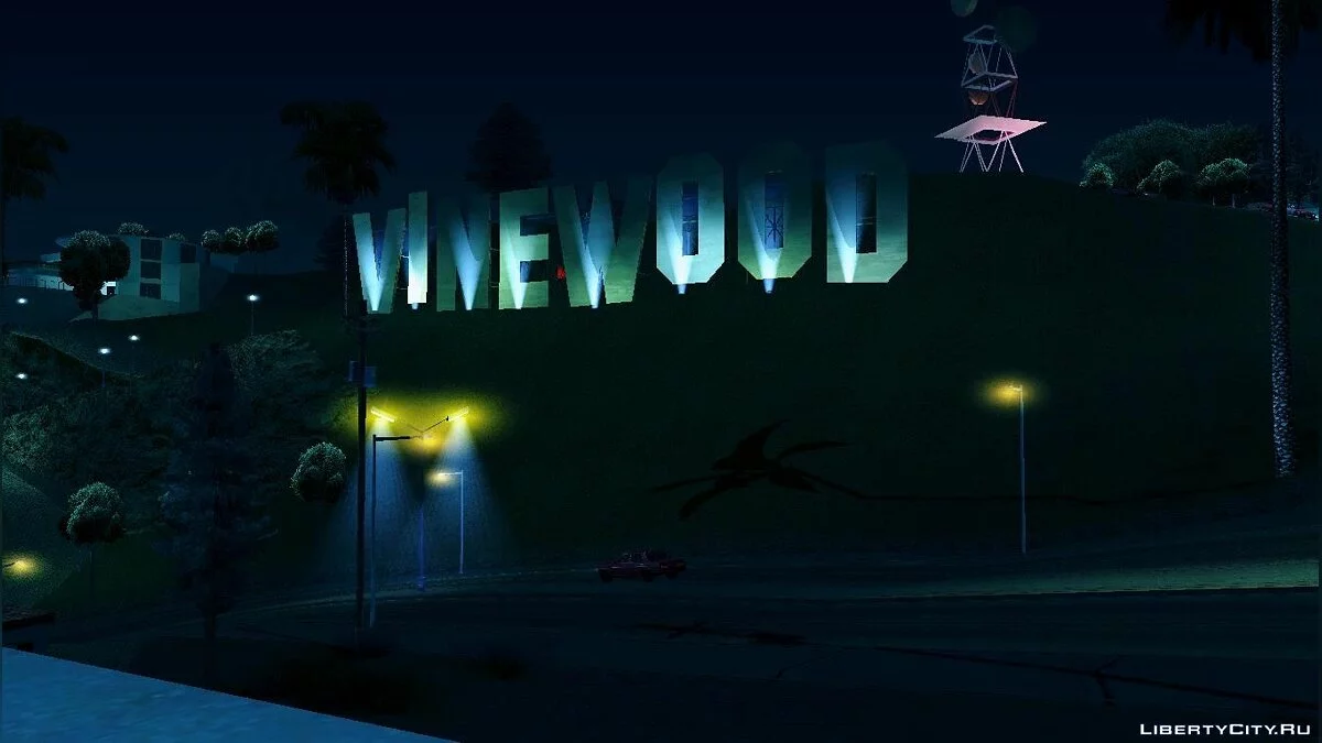 Vinewood Sign Illumination / GTA San Andreas