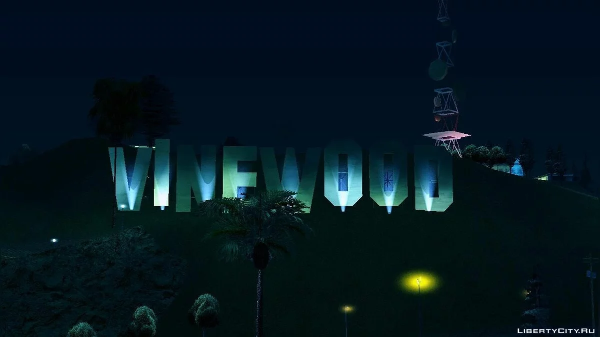 Vinewood Sign Illumination / GTA San Andreas