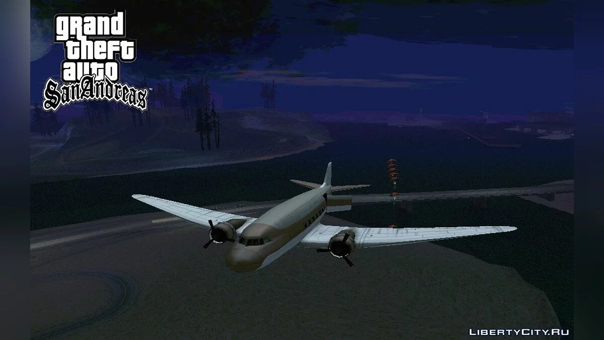 Possibilité de larguer des parachutistes depuis l'avion NEVADA / GTA San Andreas