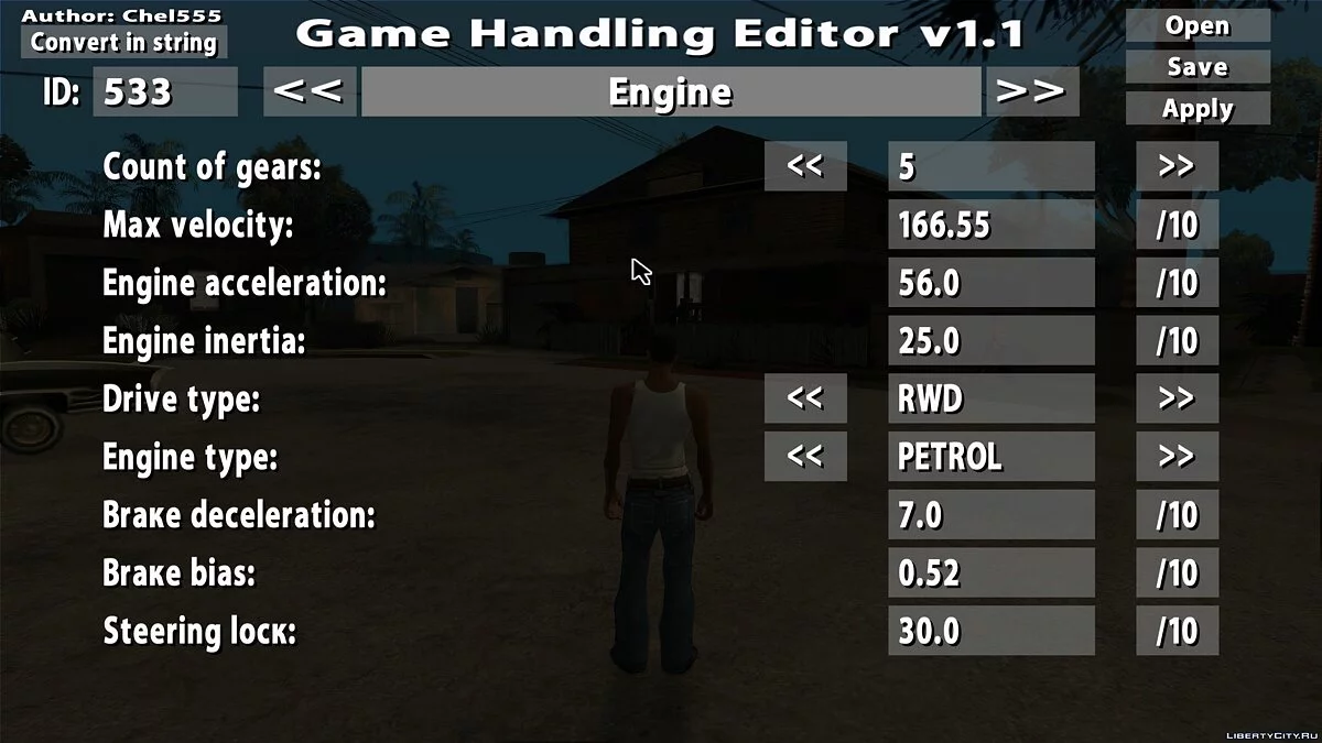 Editor de Manipulação de Jogo v1.1 / GTA San Andreas