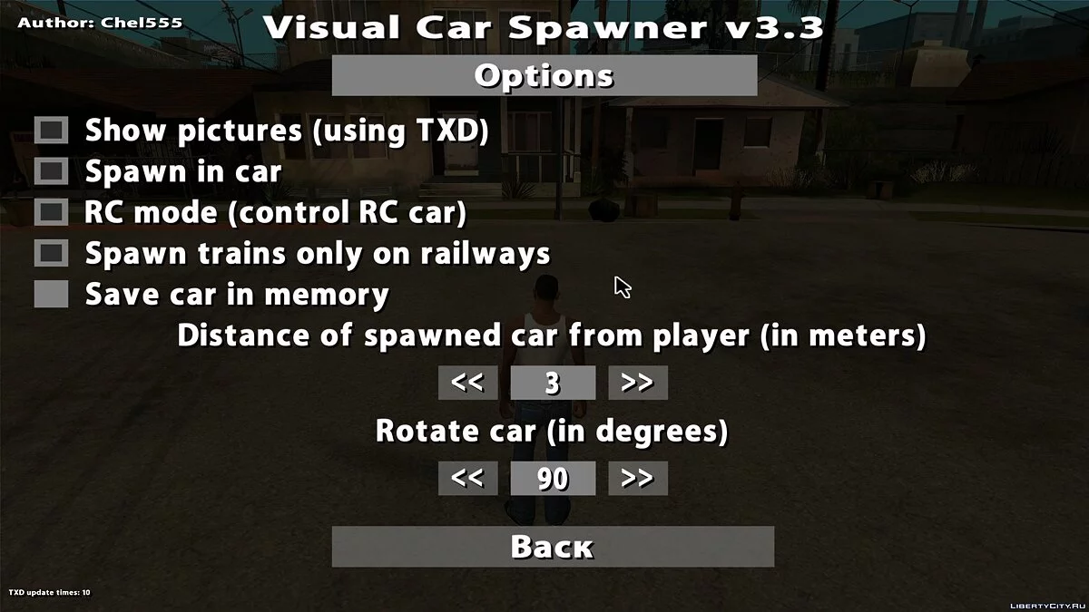 Візуальний спавнер автомобілів v3.3 / GTA San Andreas
