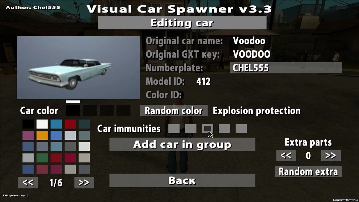 Візуальний спавнер автомобілів v3.3 / GTA San Andreas