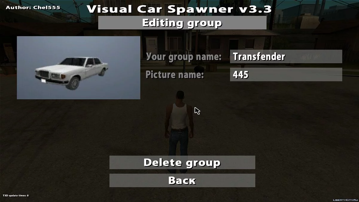 Візуальний спавнер автомобілів v3.3 / GTA San Andreas