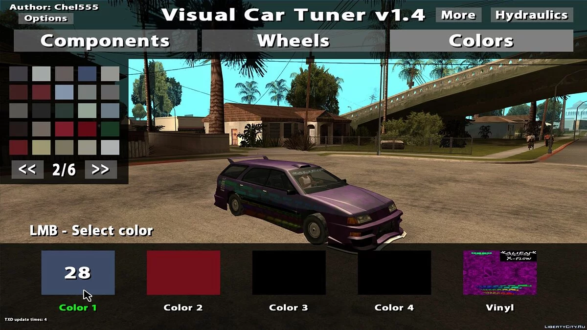 Visual Car Tuner v1.4 / GTA San Andreas