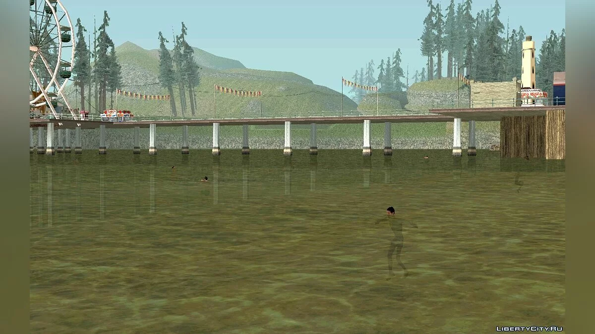 En las playas la gente nada en el agua / GTA San Andreas