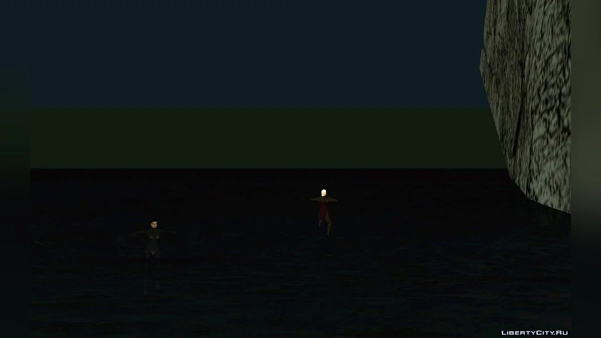 En las playas la gente nada en el agua / GTA San Andreas