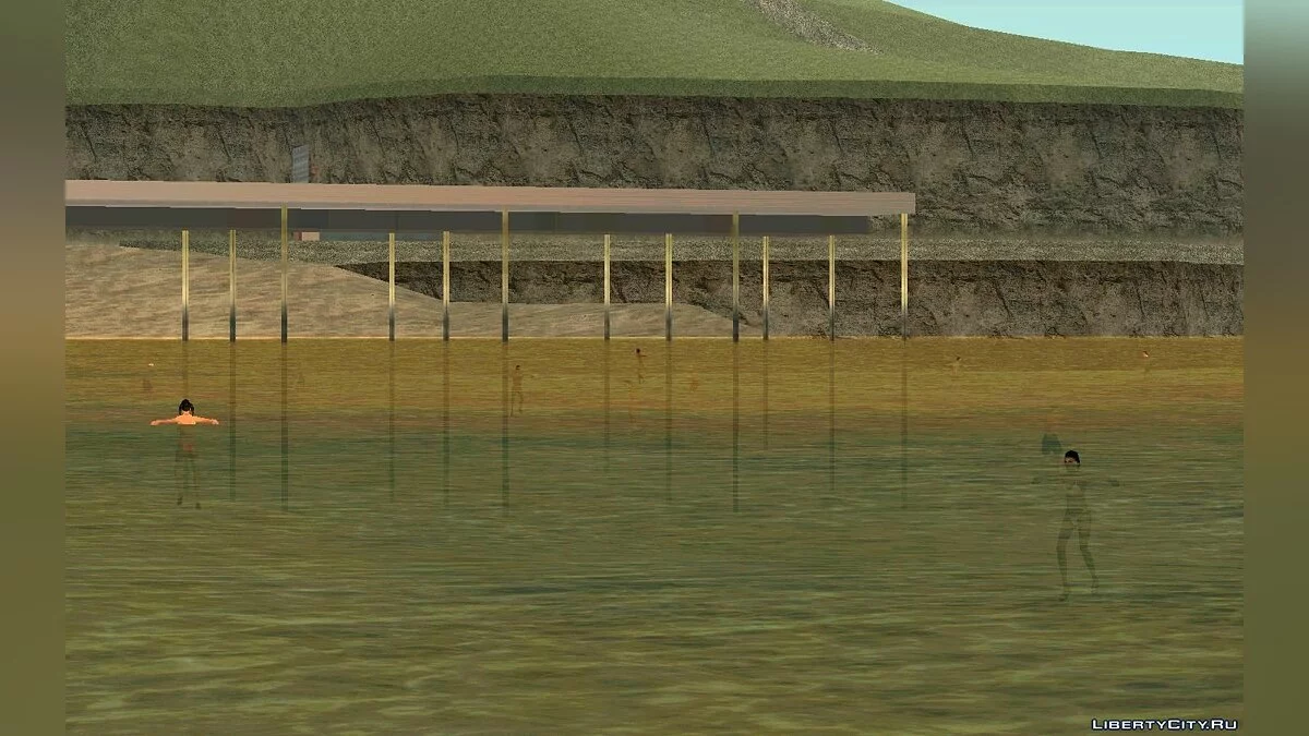 En las playas la gente nada en el agua / GTA San Andreas