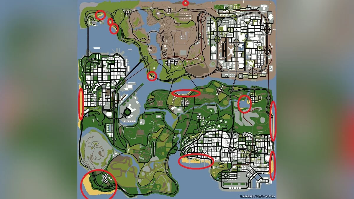 En las playas la gente nada en el agua / GTA San Andreas