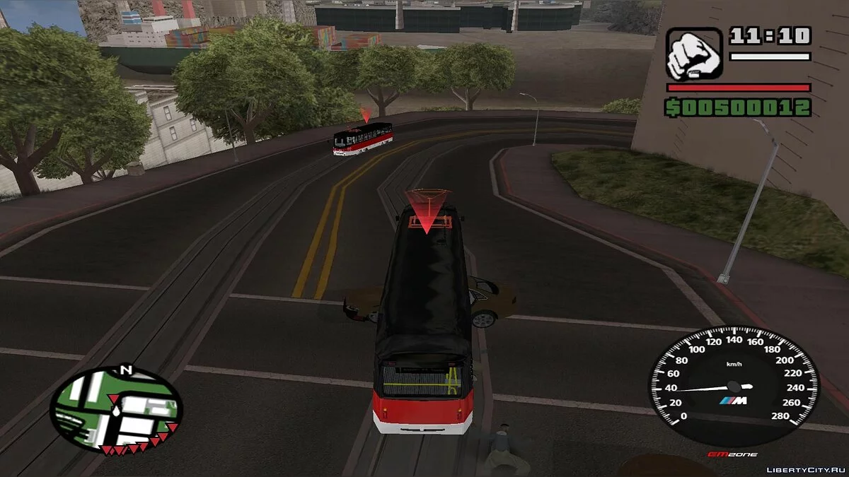 Trenes en San Fierro en el tráfico, con paradas - por dos vías / GTA San Andreas
