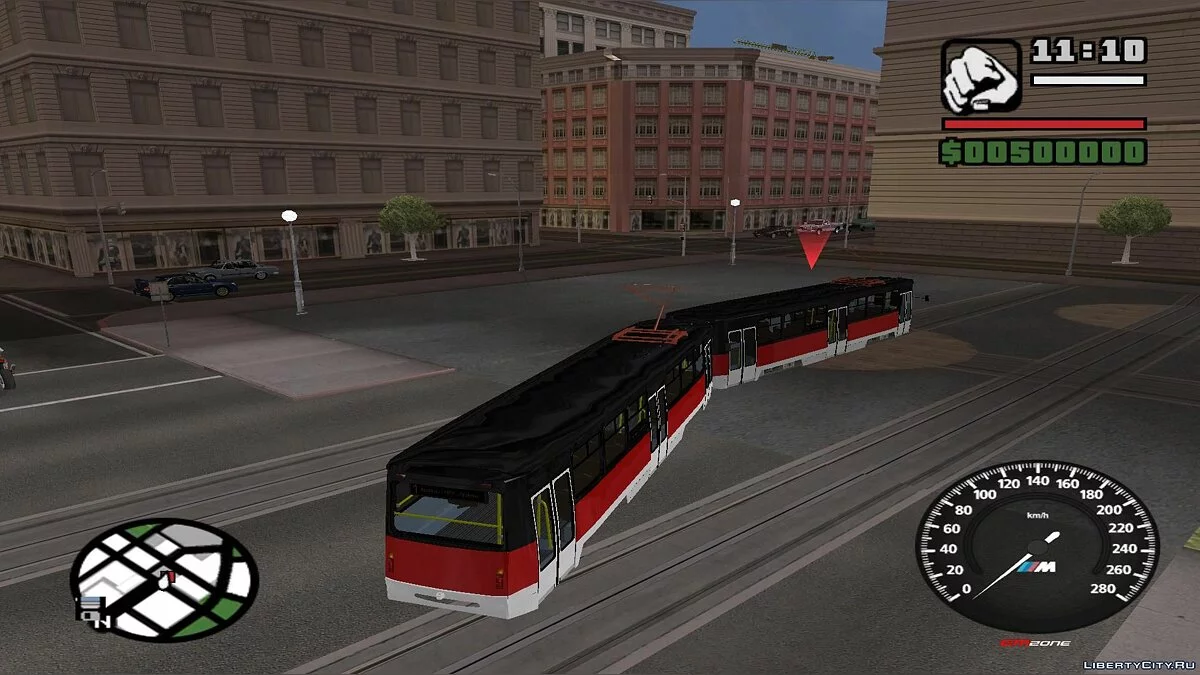 Trenes en San Fierro en el tráfico, con paradas - por dos vías / GTA San Andreas