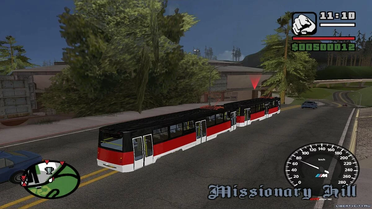 Trenes en San Fierro en el tráfico, con paradas - por dos vías / GTA San Andreas