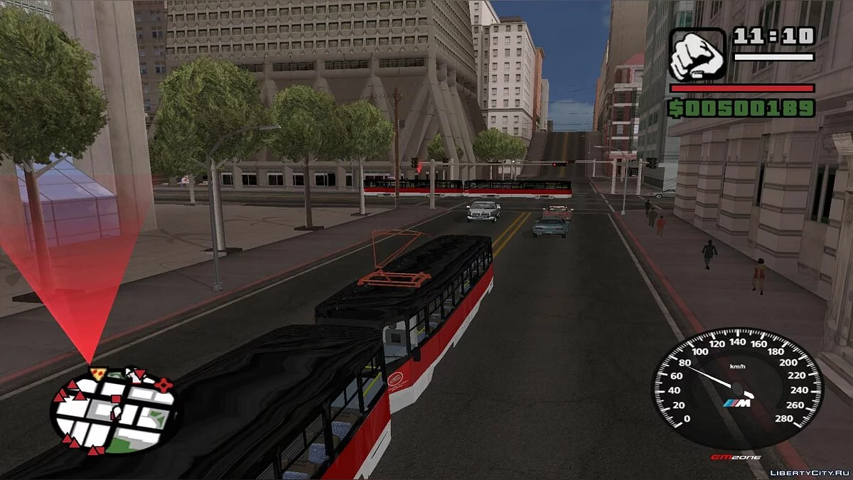 Trenes en San Fierro en el tráfico, con paradas - por dos vías / GTA San Andreas