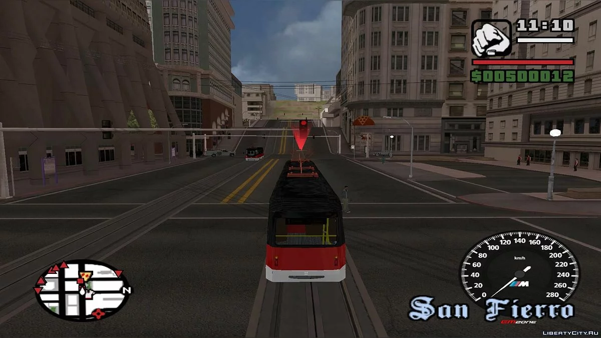 Trenes en San Fierro en el tráfico, con paradas - por dos vías / GTA San Andreas