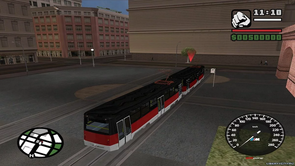 Trenes en San Fierro en el tráfico, con paradas - por dos vías / GTA San Andreas