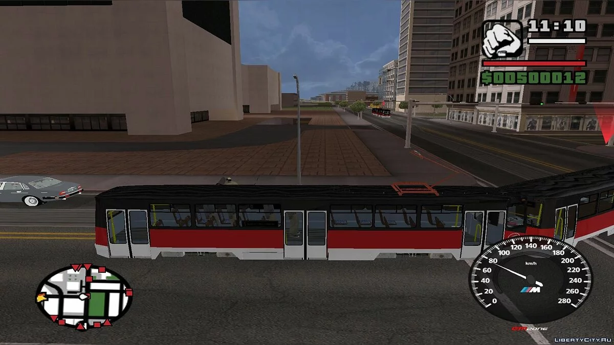 Trenes en San Fierro en el tráfico, con paradas - por dos vías / GTA San Andreas