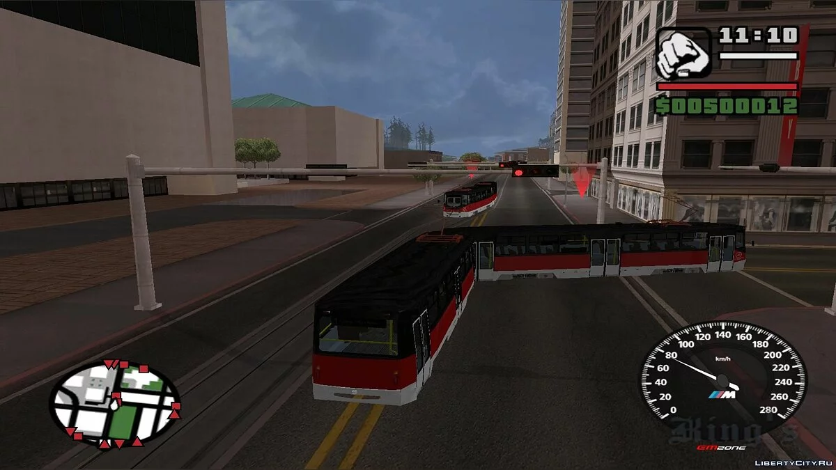 Trenes en San Fierro en el tráfico, con paradas - por dos vías / GTA San Andreas