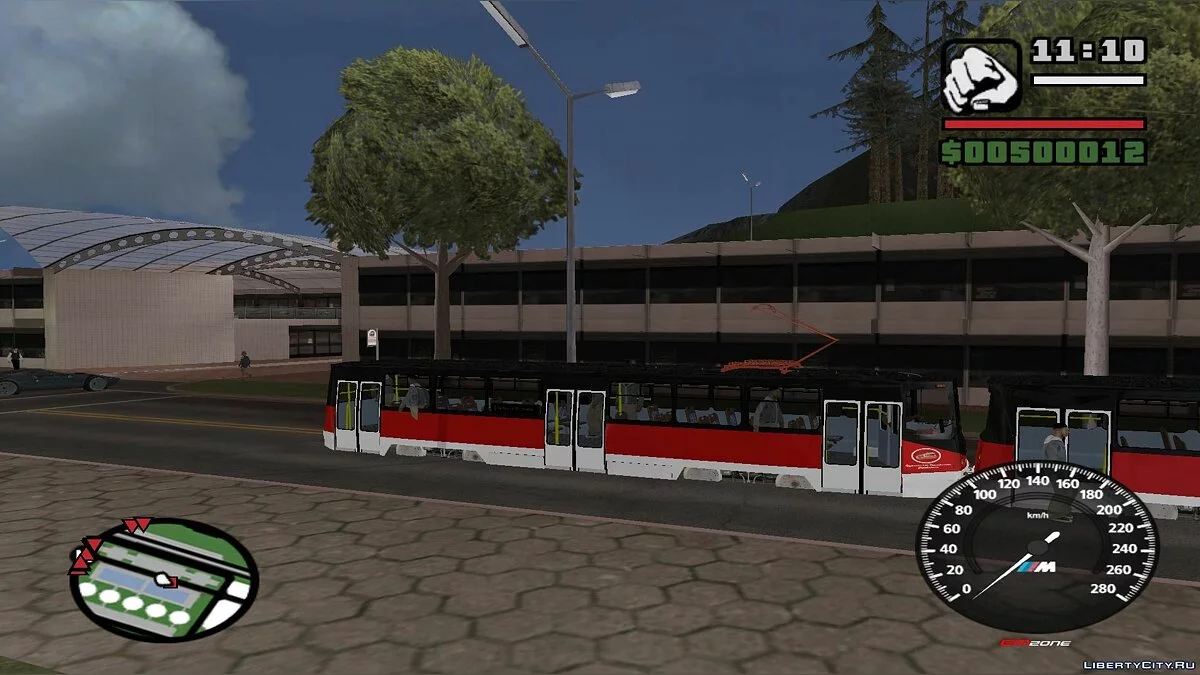 Trenes en San Fierro en el tráfico, con paradas - por dos vías / GTA San Andreas