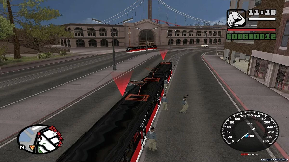 Trenes en San Fierro en el tráfico, con paradas - por dos vías / GTA San Andreas