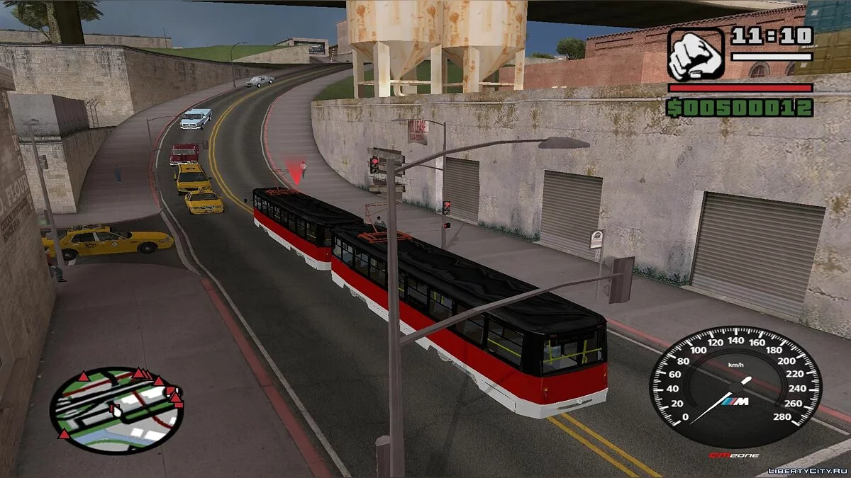 Trenes en San Fierro en el tráfico, con paradas - por dos vías / GTA San Andreas