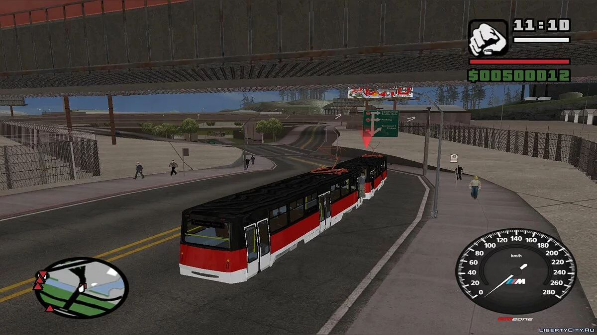 Trenes en San Fierro en el tráfico, con paradas - por dos vías / GTA San Andreas
